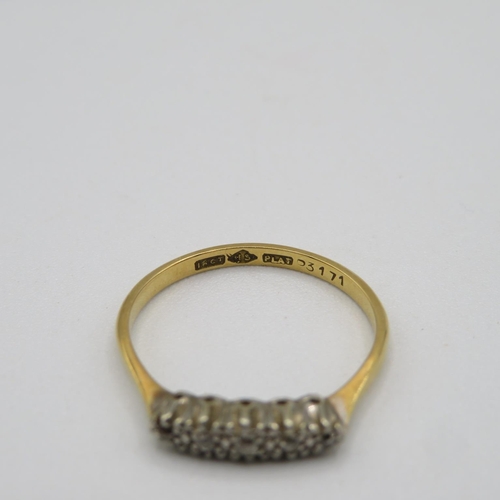 142 - 18ct gold and diamond ring size Q  2.4g