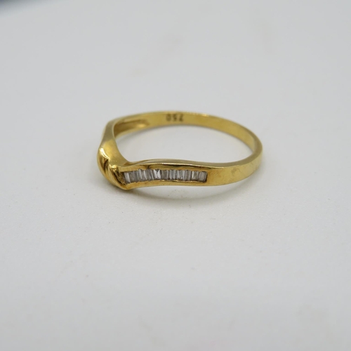 143 - 18ct gold and diamond ring size M  1.8g