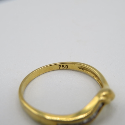 143 - 18ct gold and diamond ring size M  1.8g