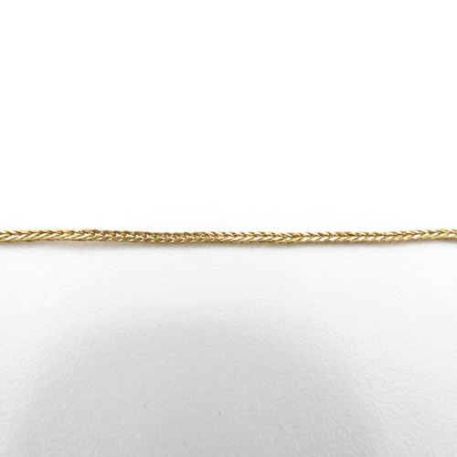 144 - 18ct gold necklace and pendant  58cm long  4.9g