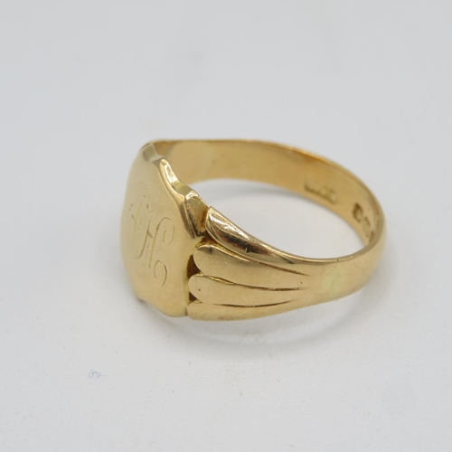 148 - 18ct gold signet ring size V 7.9g