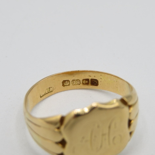 148 - 18ct gold signet ring size V 7.9g