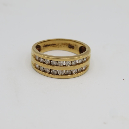 149 - 18ct gold and diamond ring size O  5.2g