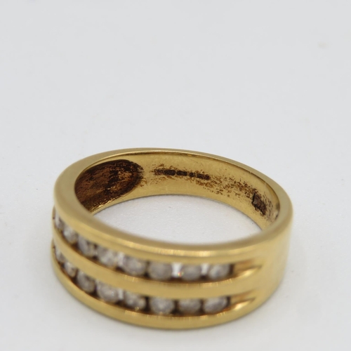 149 - 18ct gold and diamond ring size O  5.2g