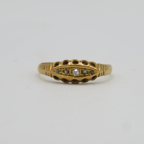 150 - Vintage 18ct gold and diamond ring size O  1.7g