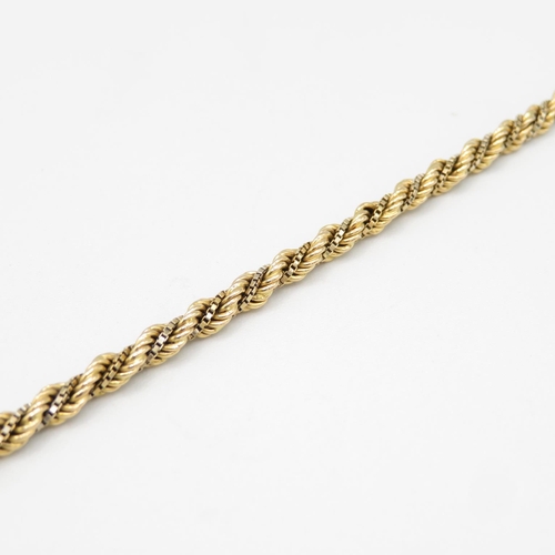 160 - 18ct gold Bi-colour rope bracelet 19cm long  6.5g