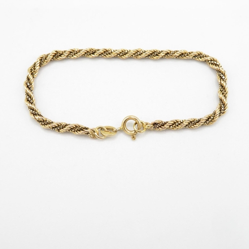 160 - 18ct gold Bi-colour rope bracelet 19cm long  6.5g