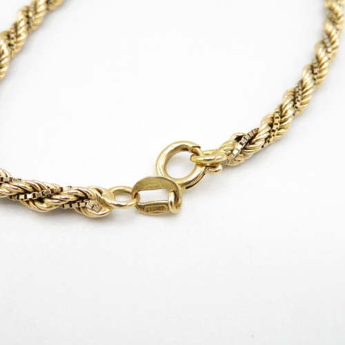 160 - 18ct gold Bi-colour rope bracelet 19cm long  6.5g