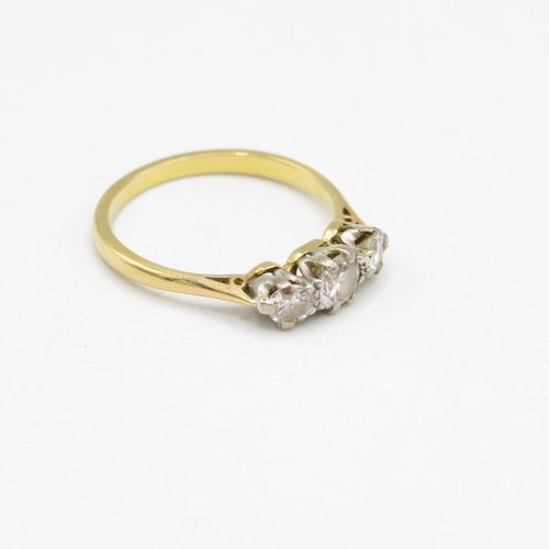 163 - 18ct gold and diamond ring size M  2.5g