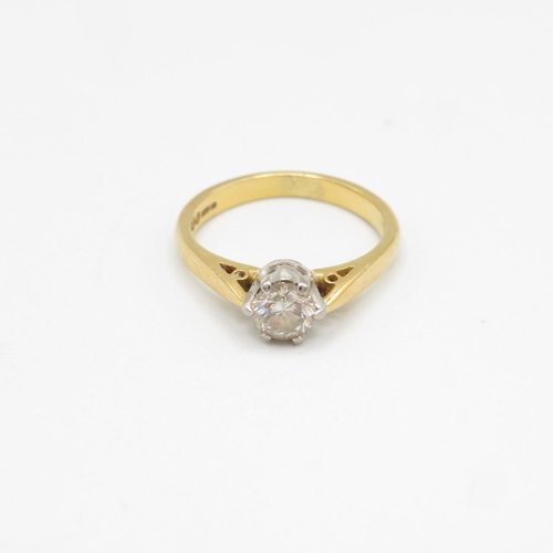 167 - 18ct gold and diamond ring size K  3.4g