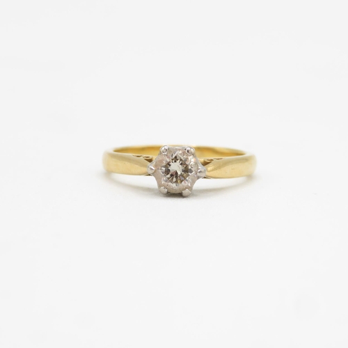 167 - 18ct gold and diamond ring size K  3.4g