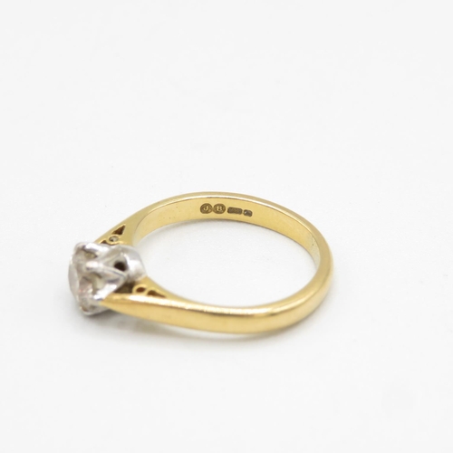 167 - 18ct gold and diamond ring size K  3.4g