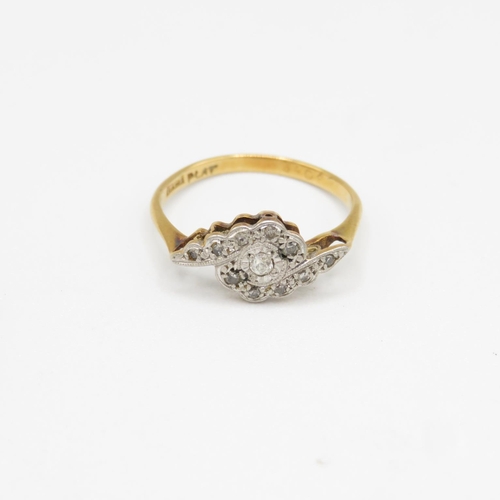 170 - 18ct gold and diamond ring size L  2g