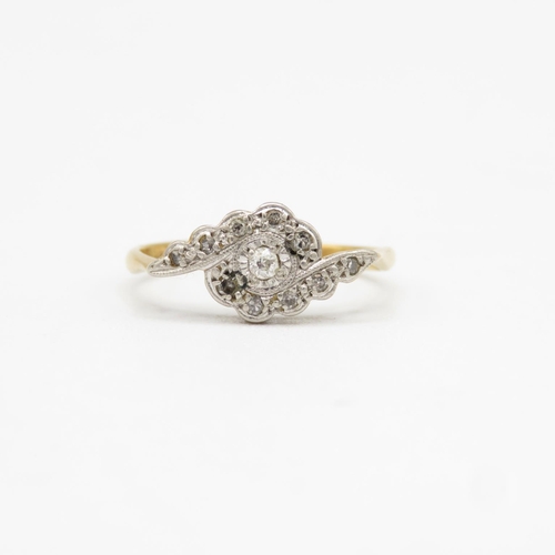 170 - 18ct gold and diamond ring size L  2g