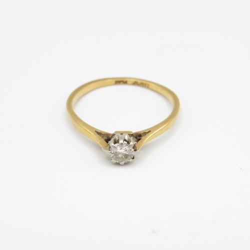 171 - 18ct gold and diamond ring size N  1.8g