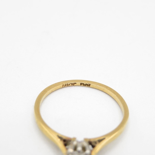 171 - 18ct gold and diamond ring size N  1.8g