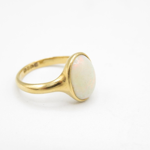 177 - 18ct gold and opal ring size L  3.5g