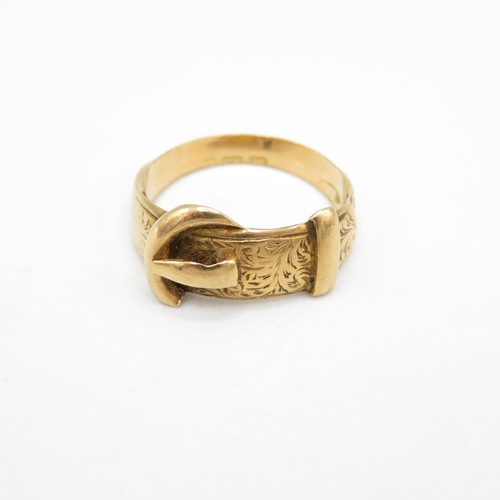 178 - 18ct gold buckle ring size K  4.3g