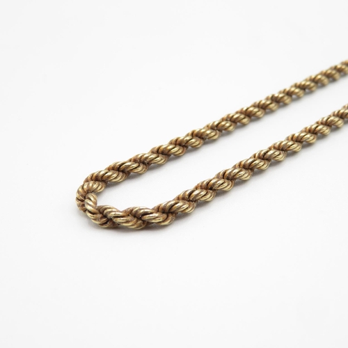 18 - 9ct gold rope chain necklace 50cm  8g