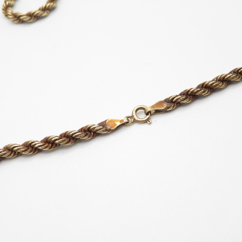 18 - 9ct gold rope chain necklace 50cm  8g