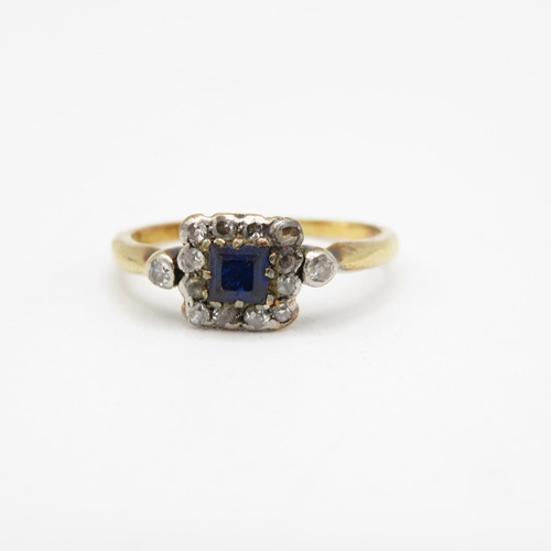 181 - 18ct gold diamond and sapphire ring size O  2.3g