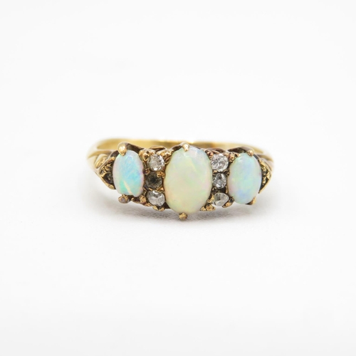 184 - Vintage 18ct gold and opal ring size Q  3.4g