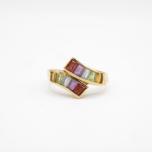 192 - 14ct gold and coloured paste stone ring size L  3.1g