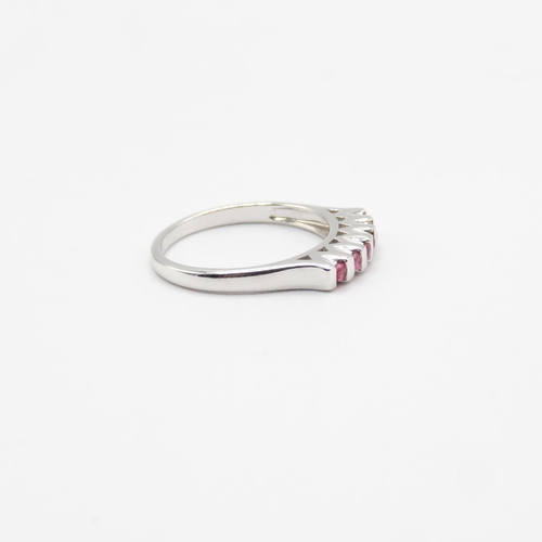 23 - 9ct white gold, ruby and diamond ring size N  2.5g