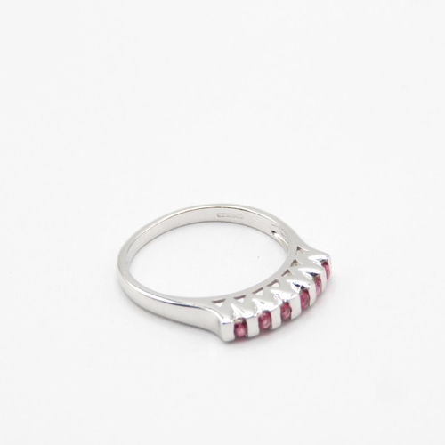 23 - 9ct white gold, ruby and diamond ring size N  2.5g