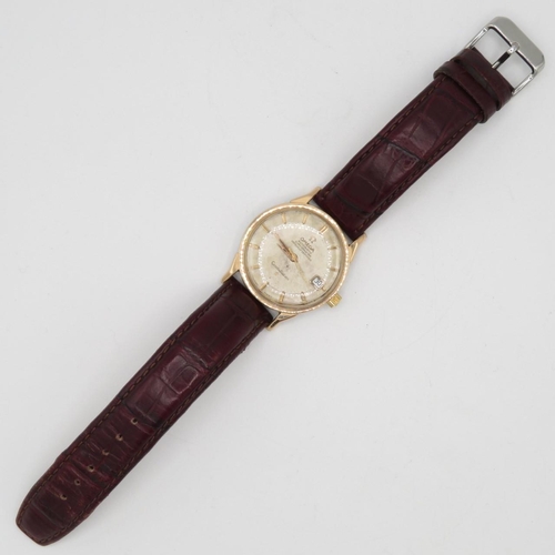 241 - Omega automatic chronometer constellation gold emblem watch with date, pie crust dial running and ke... 