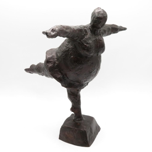 243 - Bronze rotund ballet dancer 1.8kilos 92 high lost wax technique moulding