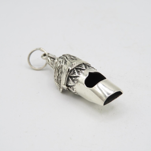 256 - 925 silver dog whistle HM  42mm long