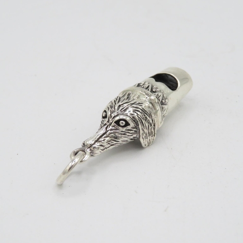 256 - 925 silver dog whistle HM  42mm long