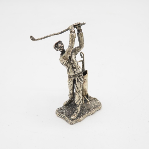 258 - Solid silver HM golfer ornament  33.5g  65mm tall