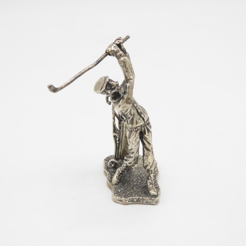 258 - Solid silver HM golfer ornament  33.5g  65mm tall