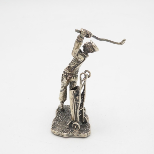 258 - Solid silver HM golfer ornament  33.5g  65mm tall