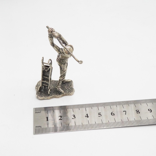 258 - Solid silver HM golfer ornament  33.5g  65mm tall