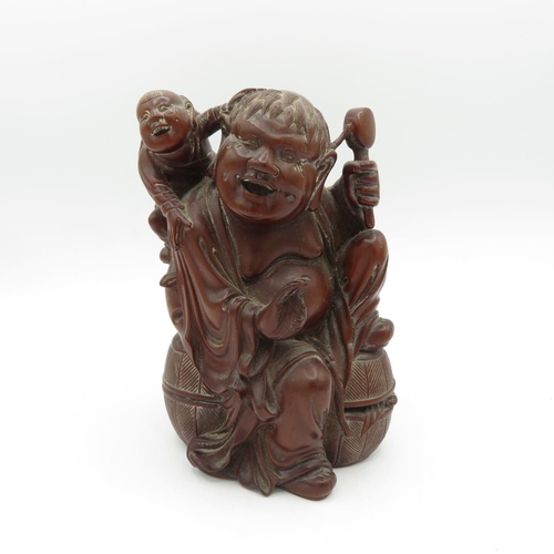 262 - Finely carved Chinese wooden figure with incredible detail - 160mm high