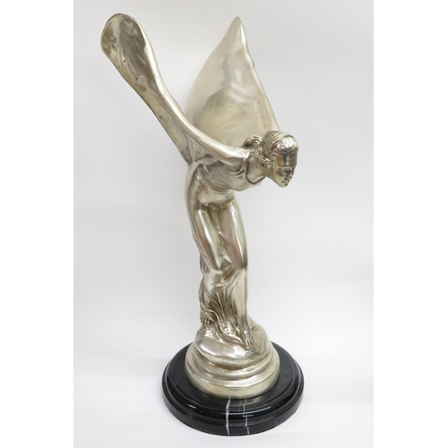 263 - Cast bronze silver plated Spirit of Ecstasy 15