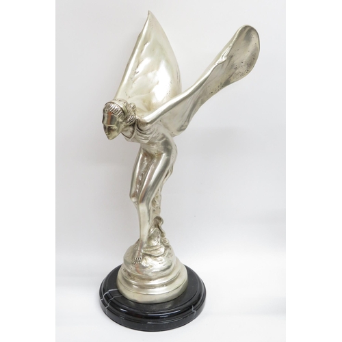 263 - Cast bronze silver plated Spirit of Ecstasy 15