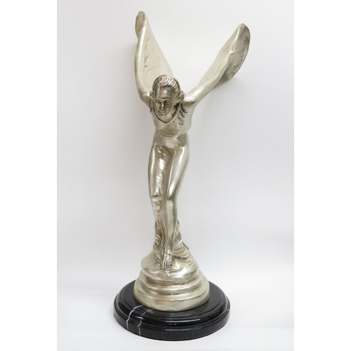 263 - Cast bronze silver plated Spirit of Ecstasy 15