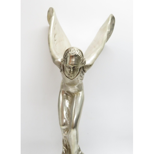 263 - Cast bronze silver plated Spirit of Ecstasy 15