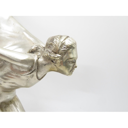 263 - Cast bronze silver plated Spirit of Ecstasy 15