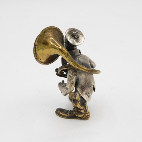 264 - Fully HM silver Tuba player with gold plating  52.4g  60mm high