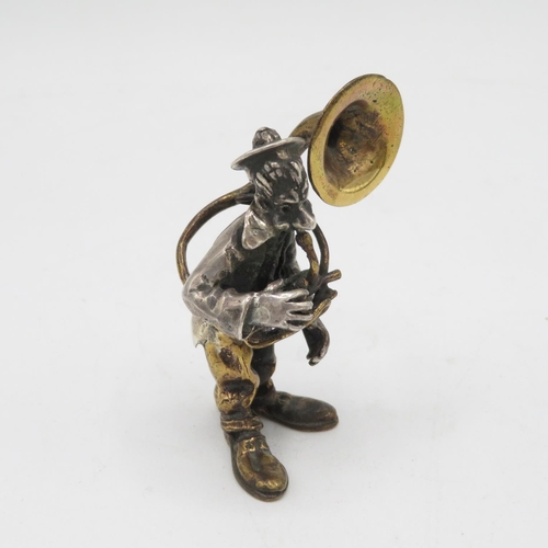 264 - Fully HM silver Tuba player with gold plating  52.4g  60mm high