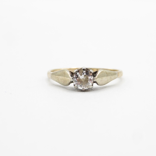 27 - 9ct gold and diamond ring - diamond approx .25ct - size M  1.6g