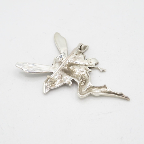 279 - Art Deco HM silver style fairy brooch 55mm long   8.3g good condition