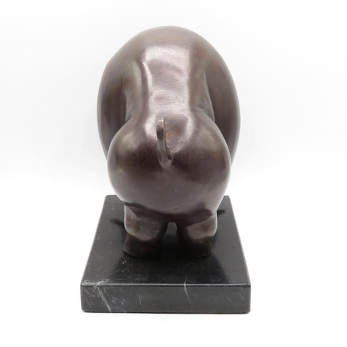 282 - Bronze cast Dali bull  1.7kg  with marble base  7