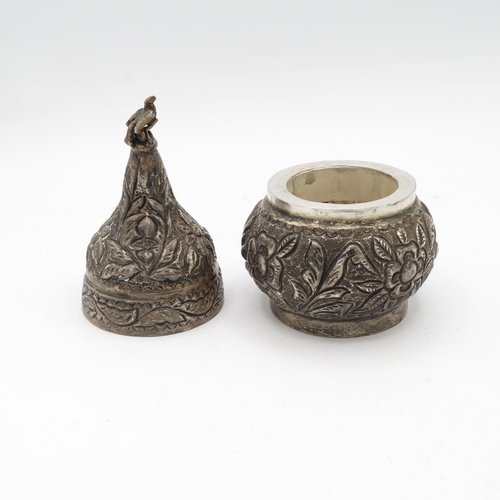 283 - Coin silver Asian incense pot  142.3g  130mm long