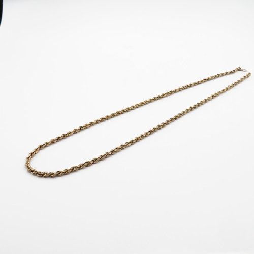 39 - 9ct gold rope chain necklace 50cm long  9.5g